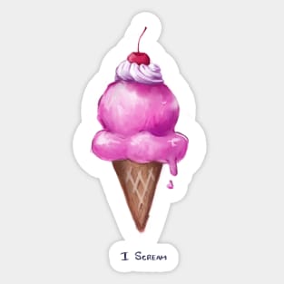 I Scream... for Ice Cream Sticker